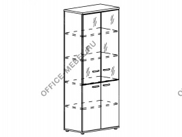 Шкаф для документов со стеклянными дверьми в алюминиевой рамке (задняя стенка ДСП) А4 9390 БП на Office-mebel.ru