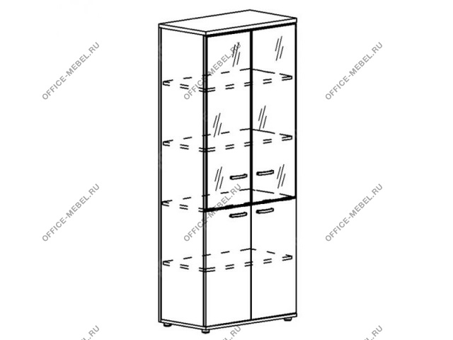 Шкаф для документов со стеклянными дверьми в алюминиевой рамке (задняя стенка ДСП) А4 9390 БП на Office-mebel.ru