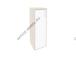 Шкаф средний узкий лев/прав (1 средний фасад стекло лакобель в раме) O.SU-2.4R(L)/(R) white на Office-mebel.ru