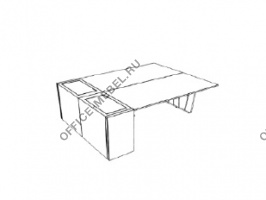 Двойной стол с боковым пьедесталом DK166BLT на Office-mebel.ru