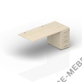 Стол с приставной тумбой 4 ящика (меламиновый аутлет, приставной элемент) ETPM128N072 на Office-mebel.ru