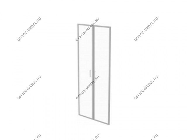 Двери стеклянные в металлической раме высокие (комплект 2 шт.) 41.48.х на Office-mebel.ru