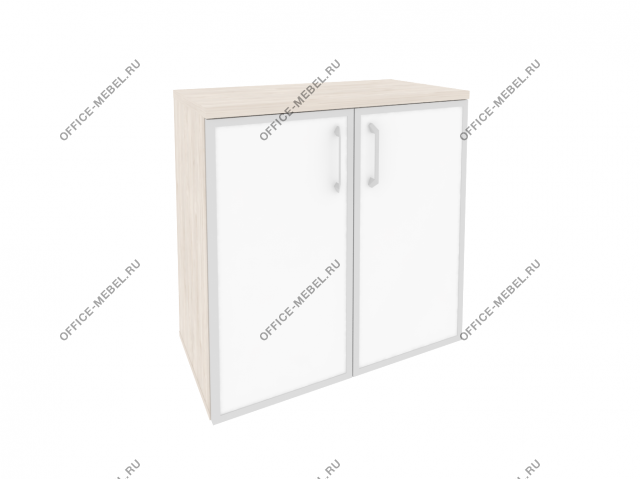 Шкаф низкий широкий (2 низких фасада стекло лакобель в раме) O.ST-3.2R white на Office-mebel.ru