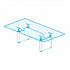 Стол для переговоров, стеклянная столешница, опоры в ламинированной отделке VN704 на Office-mebel.ru 1