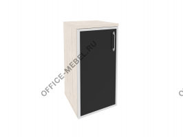 Шкаф низкий узкий лев/прав (1 низкий фасад стекло лакобель в раме) O.SU-3.2R(L)/(R) black на Office-mebel.ru
