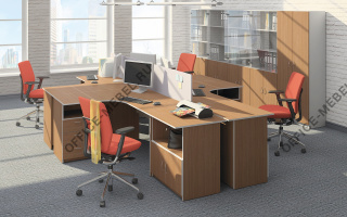 Бюджет - Офисная мебель для персонала серого цвета из материала МДФ серого цвета из материала МДФ на Office-mebel.ru