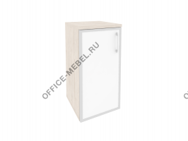 Шкаф низкий узкий лев/прав(1 низкий фасад стекло лакобель в раме) O.SU-3.2R(L)/(R) white на Office-mebel.ru