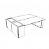 Двойной стол с боковым пьедесталом DK166BLC на Office-mebel.ru 1