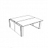 Двойной стол с боковым пьедесталом DK166BC на Office-mebel.ru 1