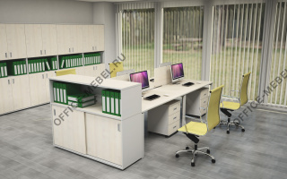Модификация - Офисная мебель для персонала серого цвета из материала МДФ серого цвета из материала МДФ на Office-mebel.ru