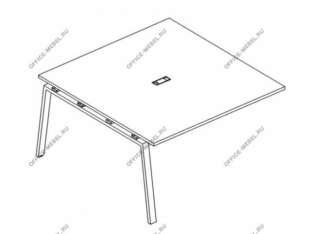  Секция стола для переговоров на металлокаркасе TRE А4 Б3 131-1 БП на Office-mebel.ru