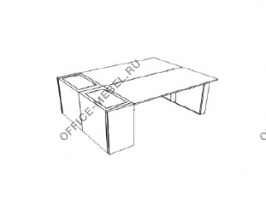 Двойной стол с боковым пьедесталом DK186BLC на Office-mebel.ru