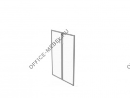 Двери стеклянные в металлической раме средние (комплект 2 шт.) 41.47.х на Office-mebel.ru
