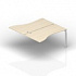 Составной стол на 2 рабочих места "Волна" (2 громмета) - приставной элемент PE2TPG149V на Office-mebel.ru 1