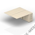 Составной стол на 2 рабочих места с приставными тумбами 4 ящика (меламиновые аутлеты, приставной элемент) 2TPM128N072 на Office-mebel.ru