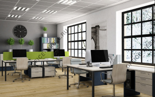 Инновация - Офисная мебель для персонала серого цвета из материала МДФ серого цвета из материала МДФ на Office-mebel.ru