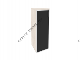 Шкаф средний узкий лев/прав (1 средний фасад стекло лакобель в раме) O.SU-2.4R(L)/(R) black на Office-mebel.ru