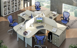 Гамма - Офисная мебель для персонала серого цвета из материала МДФ серого цвета из материала МДФ на Office-mebel.ru