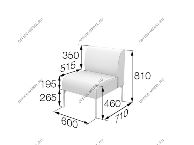 Мягкая мебель для офиса Секция 1-местная Brd1 на Office-mebel.ru