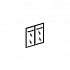 Дверь низкая стеклянная матовая в алюминиевом профиле к шкафу х026 (компл. 2 шт.) 3029 на Office-mebel.ru 1