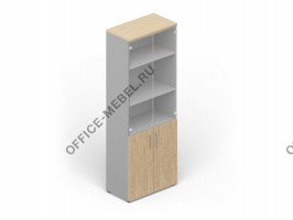 Шкаф высокий комбинированный с матовым стеклом в раме UMH834L на Office-mebel.ru