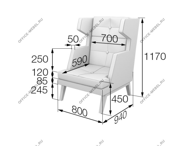 Мягкая мебель для офиса Кресло высокое Bev1H на Office-mebel.ru